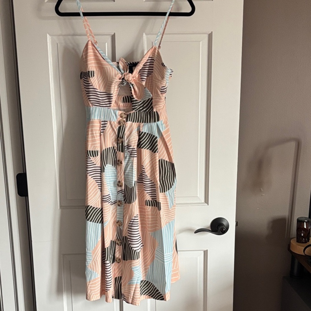 Forever 21 Abstract Print Sleeveless Midi Dress Size Small